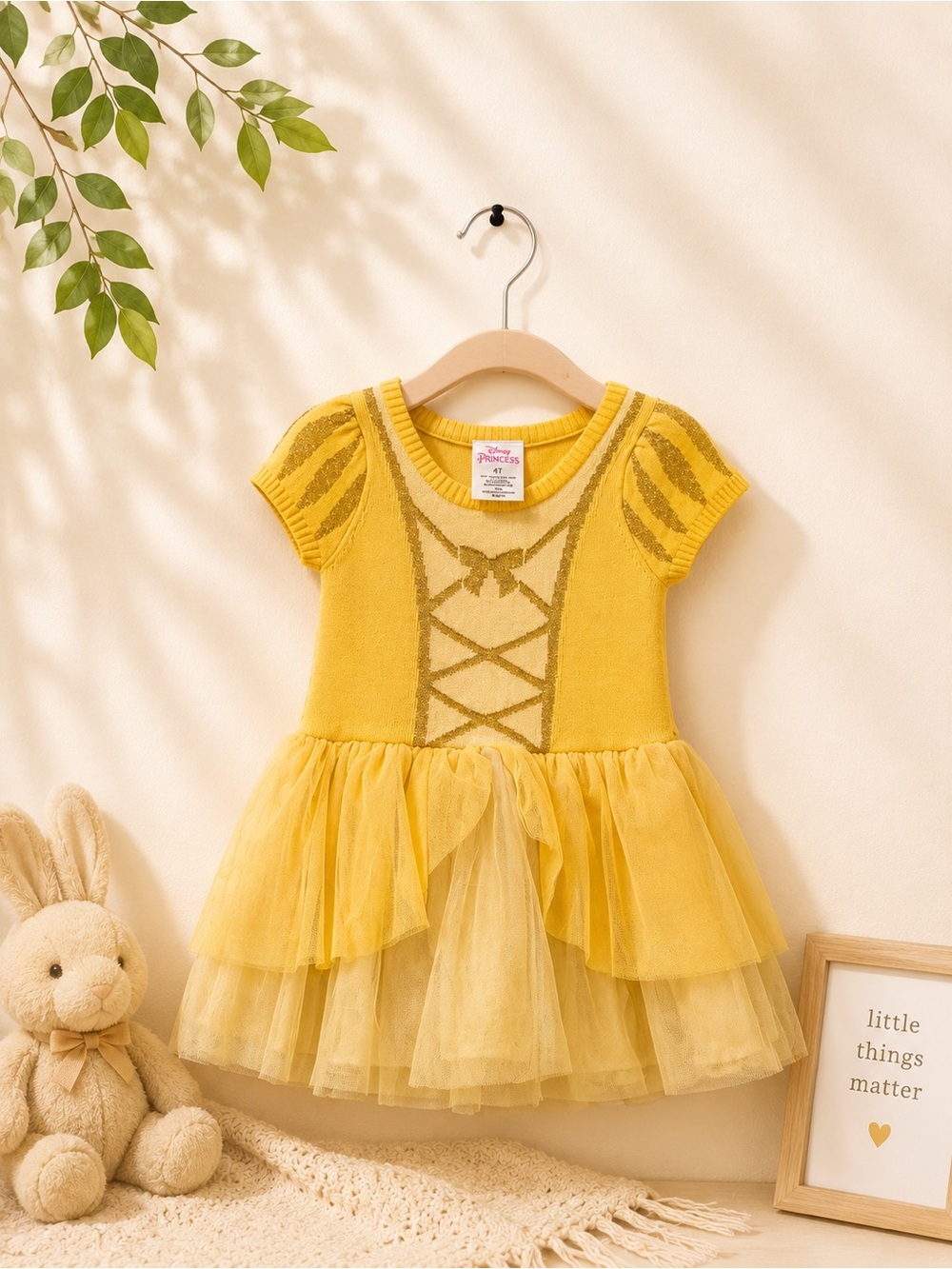 Disney Princess Yellow and Gold Knit Dress